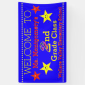 2年生クラスのおもしろい星へようこそ 横断幕 (縦)