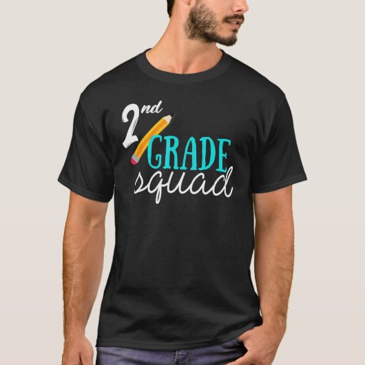 2年生スクワッドペンシル新学期先生スタッド Tシャツ (正面)