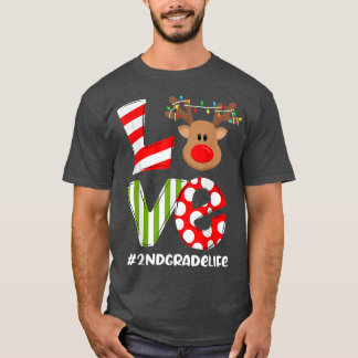2年生ラブトナカイ光クリスマストナカイ教え Tシャツ