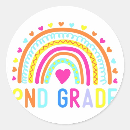 2年生レインボーガールボーイズ先生ハローセカンドG ラウンドシール (正面)