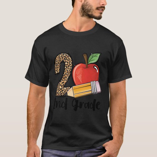 2年生レオパード印刷新学期先生状態 Tシャツ (正面)