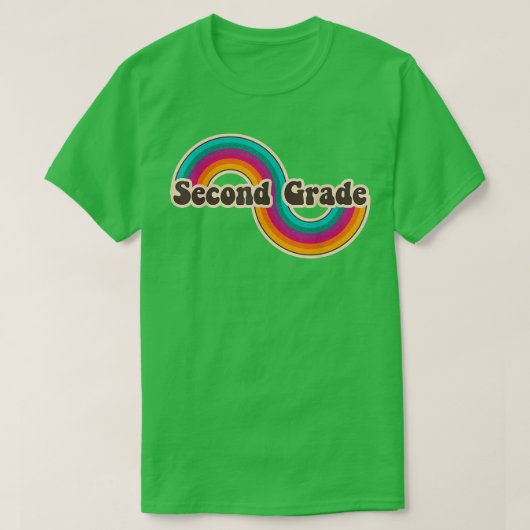 2年生レトロレインボーかわいい2年生バック Tシャツ (デザイン正面)