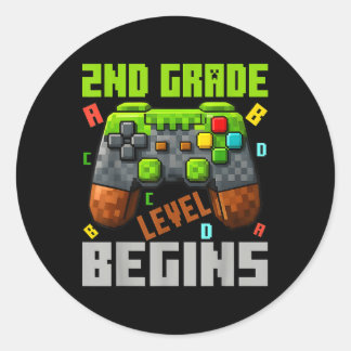 2年生レベルがゲームを始める ゲーマー少年たち 学校に戻る ラウンドシール