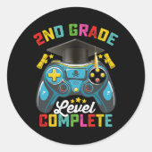 2年生レベルの完全卒業ゲーミングゲーマー ラウンドシール (正面)
