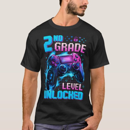 2年生レベル解除 コントローラー バックトゥスクール Tシャツ (正面)