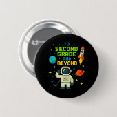 2年生以上の宇宙飛行士スペース少年ゲーマー 缶バッジ (正面&裏面)
