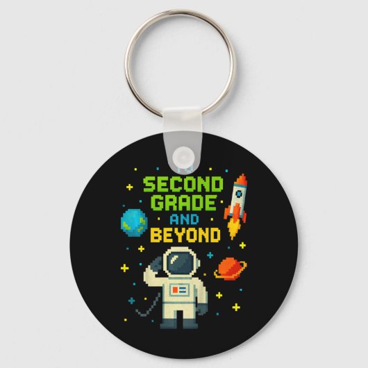 2年生以上の宇宙飛行士スペース男子ゲーマー フィ キーホルダー (正面)