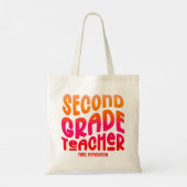 2年生先生オレンジレッドグラデーションタイポグラフィ トートバッグ (裏面)