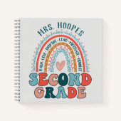 2年生先生ギフトハードカバー虹スパイラル ノートブック (正面)