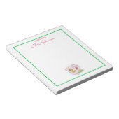 2年生先生ピンクノート名門私立校風のコーヒー ノートパッド (アングル)