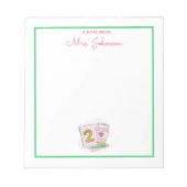 2年生先生ピンクノート名門私立校風のコーヒー ノートパッド (正面)