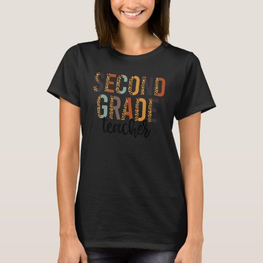 2年生先生レオパード女性初日のScho Tシャツ (正面)