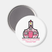 2年生先生絵を描（ばちゃばちゃ）跳ねる校舎 マグネット (正面/裏面)