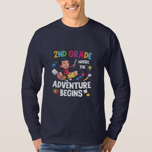 2年生先生2年生アドベンチャー開始 Tシャツ (正面)