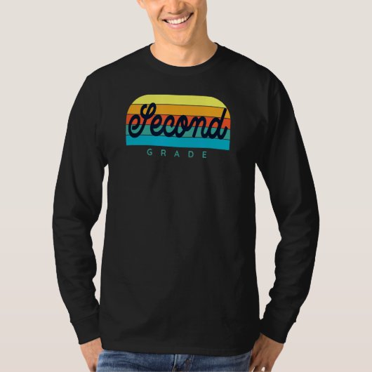 2年生先生2年生レトロレインボーバック Tシャツ (正面)