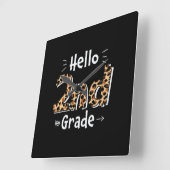 2年生先生Hello Leopard 2年生 スクエア壁時計 (傾斜)