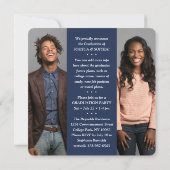 2年生卒業2年生4写真海軍&ホワイト 案内状 (裏面)