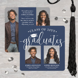 2年生卒業2年生4写真海軍&ホワイト 案内状