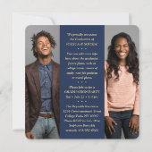 2年生卒業2年生4写真海軍&金ゴールド 案内状 (裏面)