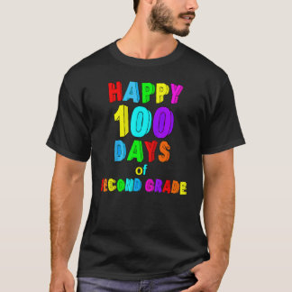 2年生100日目の学校 幸せな先生 キッズ Tシャツ