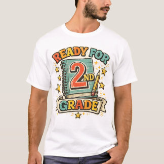 2年生 ビンテージ風 バックトゥスクール デザイン Tシャツ