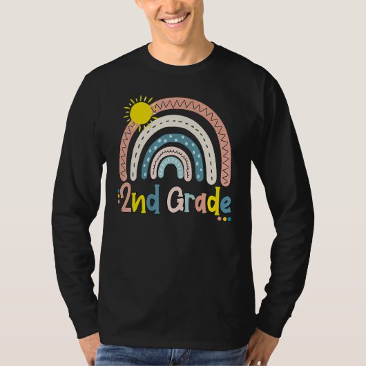 2年生 ボホ レインボー 先生 生徒 最終登校日 Tシャツ (正面)