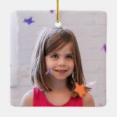 2年生Keepsake Chalkboard Kidsのカラフル写真 セラミックオーナメント (裏面)