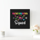 2年生Teacher Shirtsスクールチーム2年生 スクエア壁時計 (ホーム)