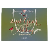 2年目のコットンの記念日結婚ラージギフトBa ラージペーパーバッグ (正面)