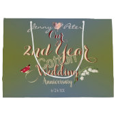 2年目のコットンの記念日結婚ラージギフトBa ラージペーパーバッグ (裏面)