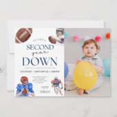 2年目のサッカーテーマ写真2番目の誕生日 招待状 (正面)