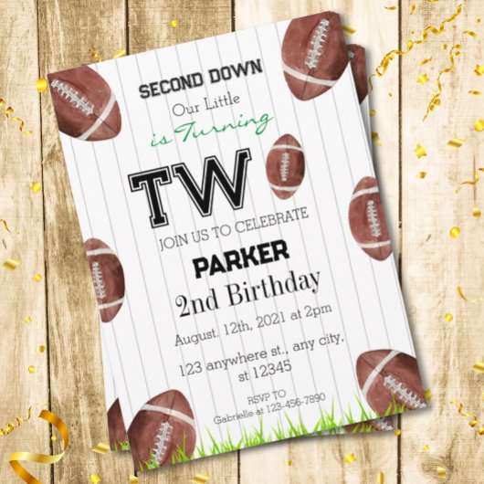 2年目のフットボール招待状 招待状