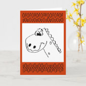 2年誕生日恐竜（カラーme） カード (黄色い花)