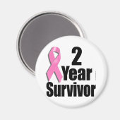 2年間の乳がん生存者 マグネット (正面/裏面)
