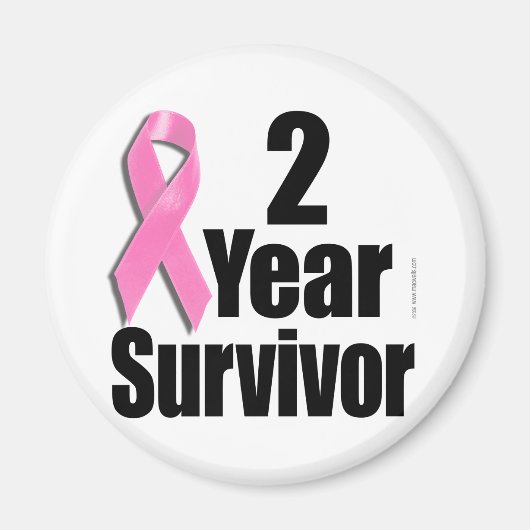 2年間の乳がん生存者 マグネット (正面)