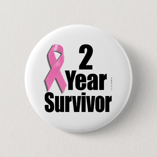2年間の乳がん生存者 缶バッジ (正面)