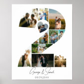 2年間の写真コラージュの結婚記念日 ポスター (正面)