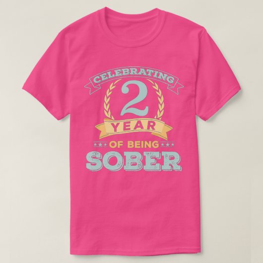 2年間の地味なギフト壮麗な記念日の回復 Tシャツ (デザイン正面)