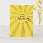 2年間の従業員ビジネス記念日Sun カード (黄色い花)
