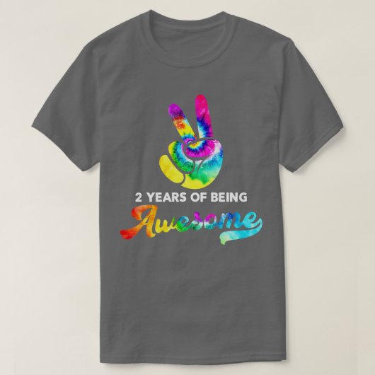 2年間の絞り染め素晴らし誕生日 Tシャツ (デザイン正面)