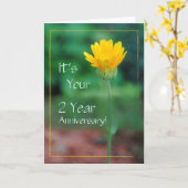 2年間の記念日、中毒の回復 カード (黄色い花)