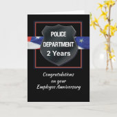2年間の警察職員記念日おめでとう カード (黄色い花)