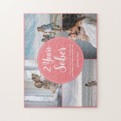 2年間10月、4枚の写真コラージュ、名前をカスタムする ジグソーパズル (縦)