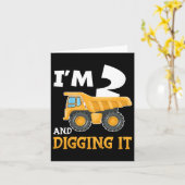 2年2誕生日建築少年2歳 カード (黄色い花)