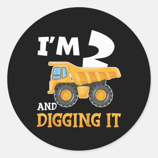 2年2誕生日建築少年2歳 ラウンドシール (正面)