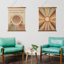 2幾何学太陽の木製の壁のタペストリーのセット