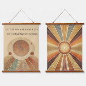 2幾何学太陽の木製の壁のタペストリーのセット 吊り下げ型タペストリー (ダブル)