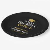 2度ホッター – 名前 – 黒金ゴールド卒業 ペーパープレート (アングル)