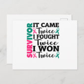 2度来のがん克服者に勝った インビテーションポストカード (正面/裏面)