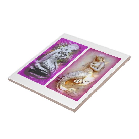 2座っている人魚タイル タイル (側面)